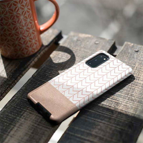 Rose Gold Herringbone Galaxy S20 Pro Case