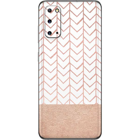Rose Gold Herringbone Galaxy S20 Skin