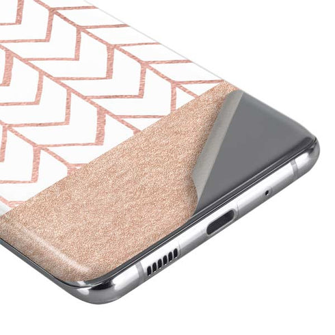 Rose Gold Herringbone Galaxy S20 Ultra 5G Skin