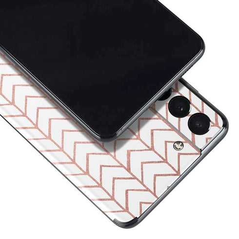 Rose Gold Herringbone Galaxy S21 5G Skin