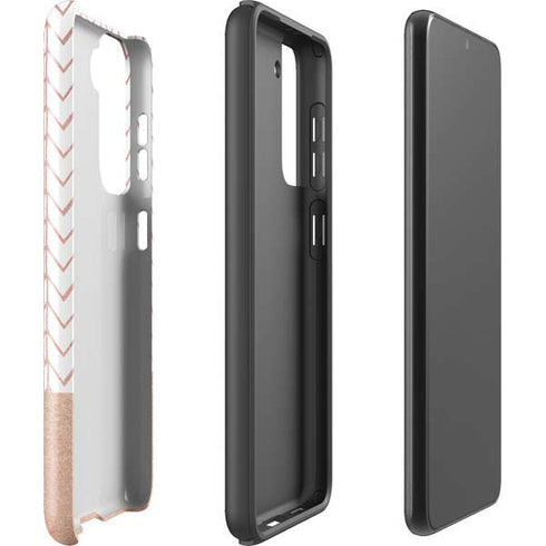 Rose Gold Herringbone Galaxy S21 Plus 5G Pro Case