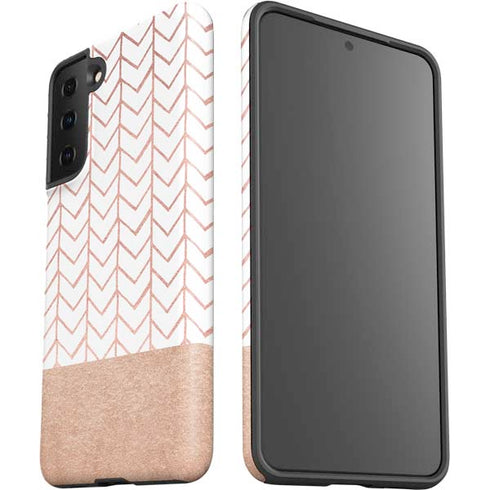 Rose Gold Herringbone Galaxy S21 Plus 5G Pro Case