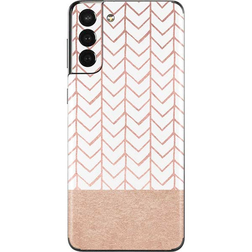 Rose Gold Herringbone Galaxy S21 Plus 5G Skin