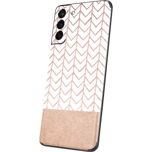 Rose Gold Herringbone Galaxy S21 Plus 5G Skin
