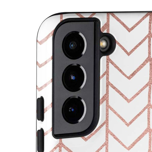 Rose Gold Herringbone Galaxy S22 Plus Pro Case