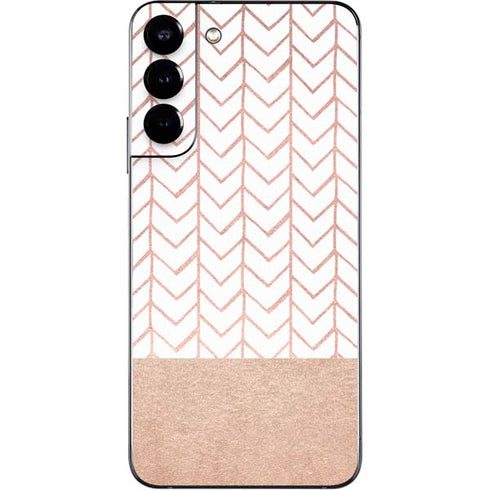 Rose Gold Herringbone Galaxy S22 Plus Skin