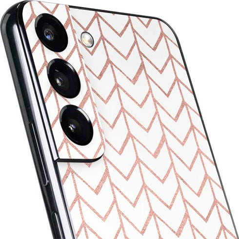 Rose Gold Herringbone Galaxy S22 Plus Skin