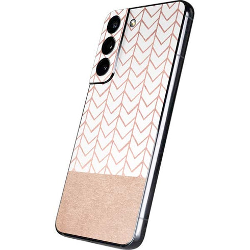 Rose Gold Herringbone Galaxy S22 Skin