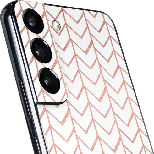 Rose Gold Herringbone Galaxy S22 Skin