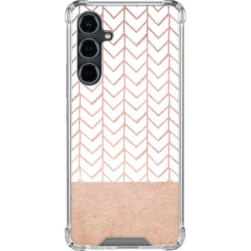 Rose Gold Herringbone Galaxy S23 FE Clear Case