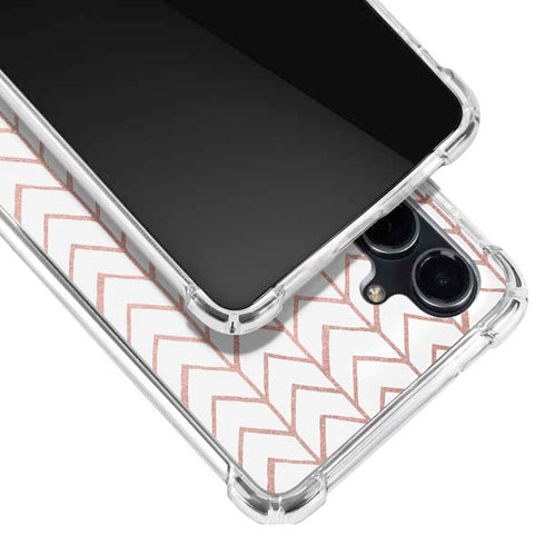Rose Gold Herringbone Galaxy S23 FE Clear Case