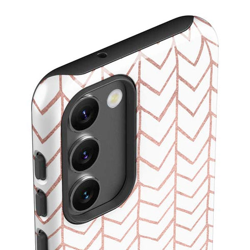 Rose Gold Herringbone Galaxy S23 Pro Case