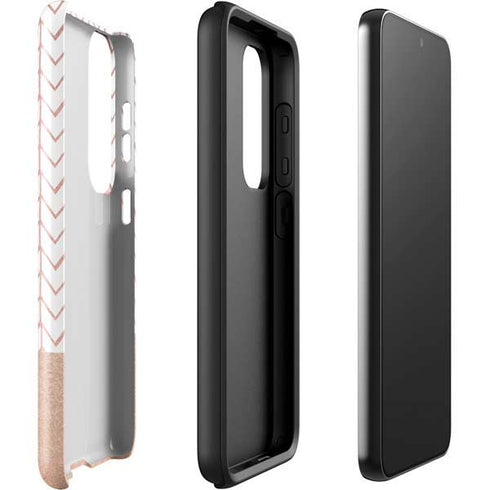 Rose Gold Herringbone Galaxy S23 Pro Case