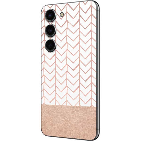 Rose Gold Herringbone Galaxy S23 Skin