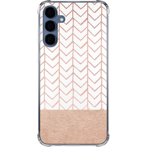 Rose Gold Herringbone Galaxy S24 Clear Case