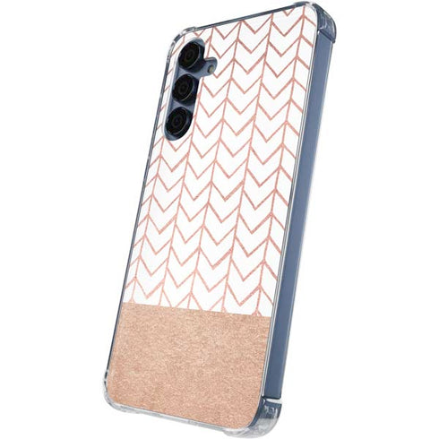 Rose Gold Herringbone Galaxy S24 Clear Case
