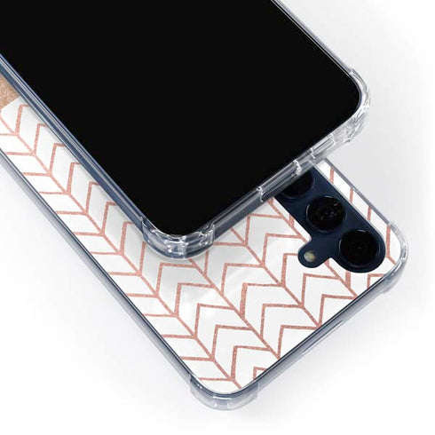 Rose Gold Herringbone Galaxy S24 Clear Case