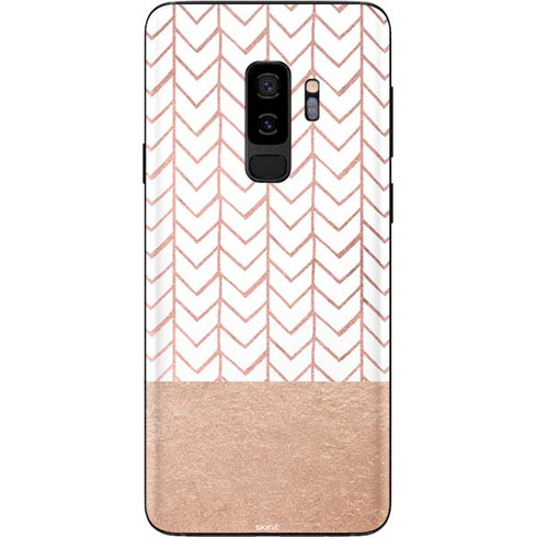 Rose Gold Herringbone Galaxy S9 Plus Skin