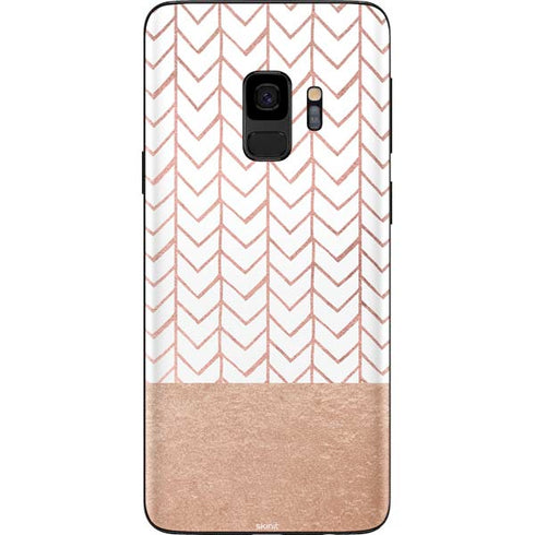 Rose Gold Herringbone Galaxy S9 Skin