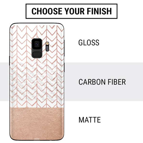 Rose Gold Herringbone Galaxy S9 Skin