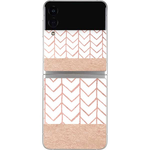 Rose Gold Herringbone Galaxy Z Flip3 5G Skin