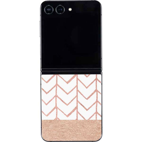 Rose Gold Herringbone Galaxy Z Flip5 5G Skin