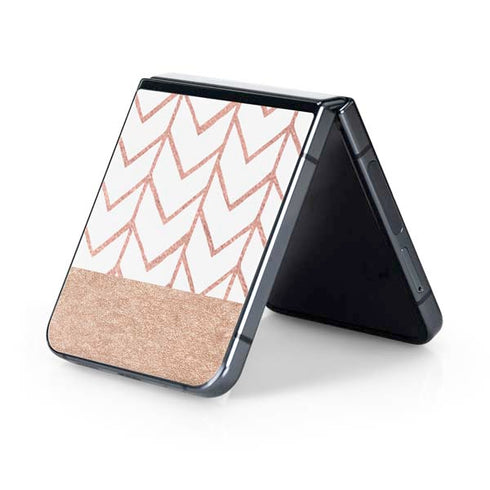 Rose Gold Herringbone Galaxy Z Flip5 5G Skin