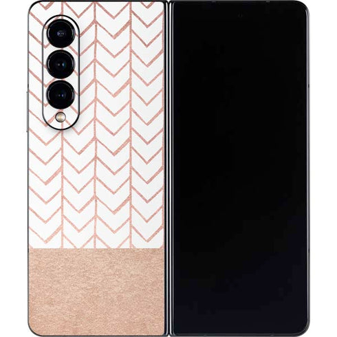 Rose Gold Herringbone Galaxy Z Fold4 5G Skin