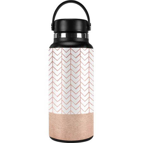 Rose Gold Herringbone Hydro Flask 32oz Wide Mouth Skin