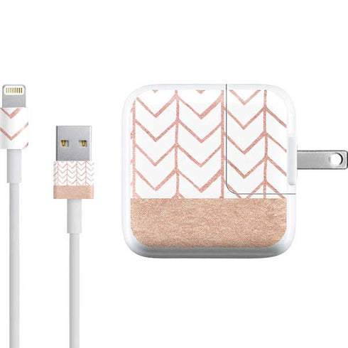 Rose Gold Herringbone iPad Charger (10W USB) Skin