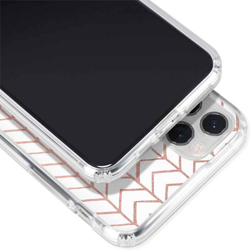 Rose Gold Herringbone iPhone 11 Pro Clear Case
