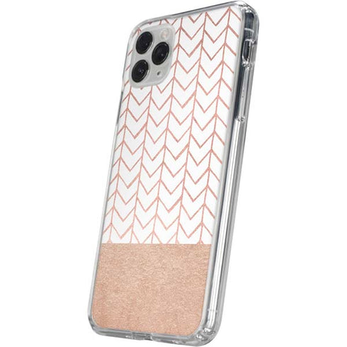 Rose Gold Herringbone iPhone 11 Pro Clear Case