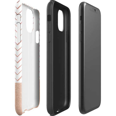 Rose Gold Herringbone iPhone 11 Pro Max Impact Case