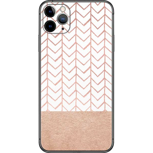 Rose Gold Herringbone iPhone 11 Pro Max Skin