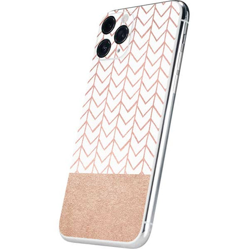 Rose Gold Herringbone iPhone 11 Pro Skin