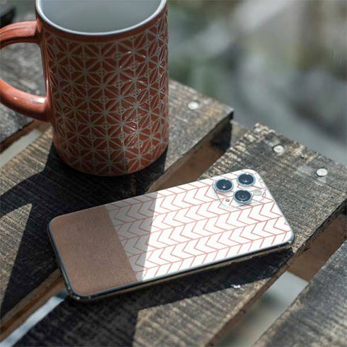 Rose Gold Herringbone iPhone 11 Pro Skin