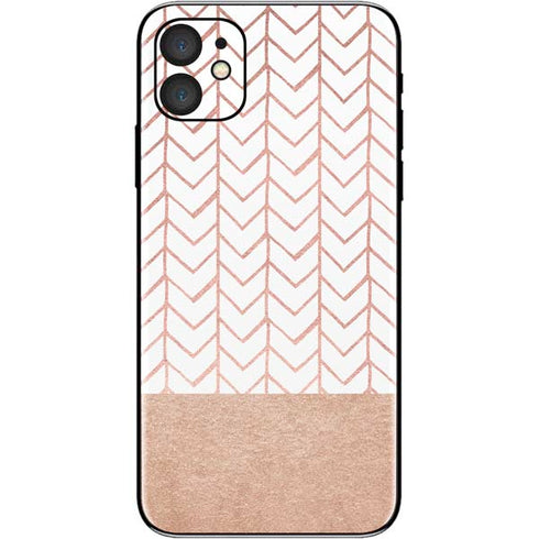 Rose Gold Herringbone iPhone 11 Skin