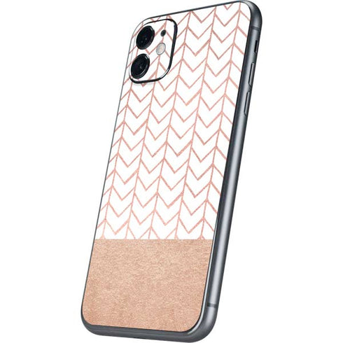 Rose Gold Herringbone iPhone 11 Skin