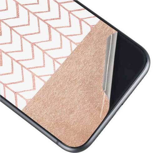 Rose Gold Herringbone iPhone 11 Skin
