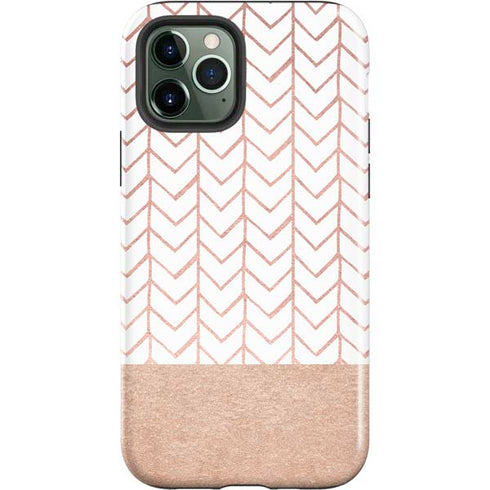 Rose Gold Herringbone iPhone 12 Pro Impact Case