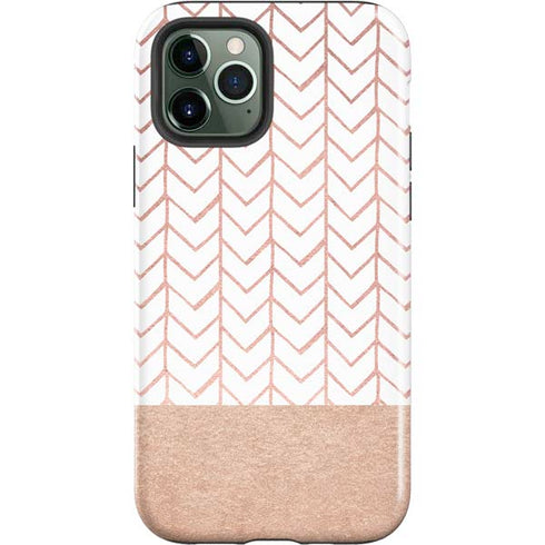 Rose Gold Herringbone iPhone 12 Pro Max Impact Case