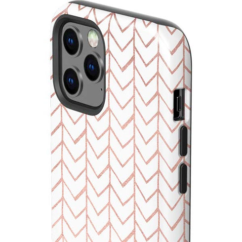 Rose Gold Herringbone iPhone 12 Pro Max Impact Case