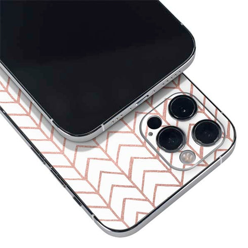Rose Gold Herringbone iPhone 12 Pro Skin