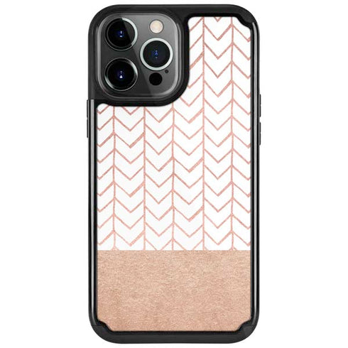 Rose Gold Herringbone iPhone 13 Pro Cargo Case
