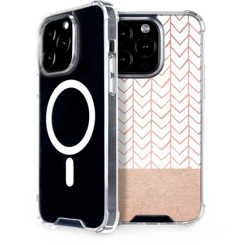 Rose Gold Herringbone iPhone 13 Pro MagSafe Case