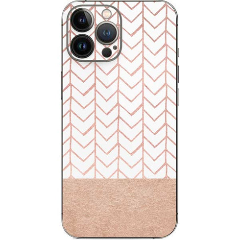Rose Gold Herringbone iPhone 13 Pro Max Skin