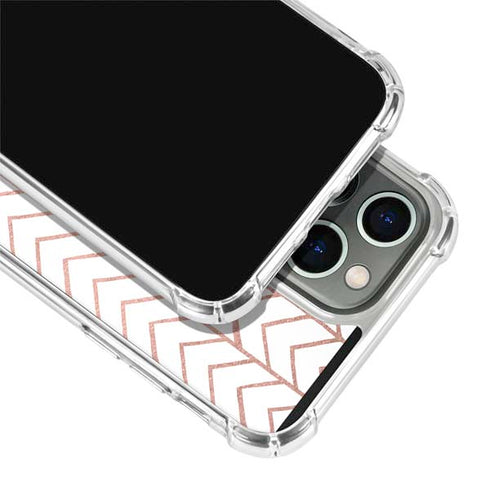 Rose Gold Herringbone iPhone 15 Pro Clear Case