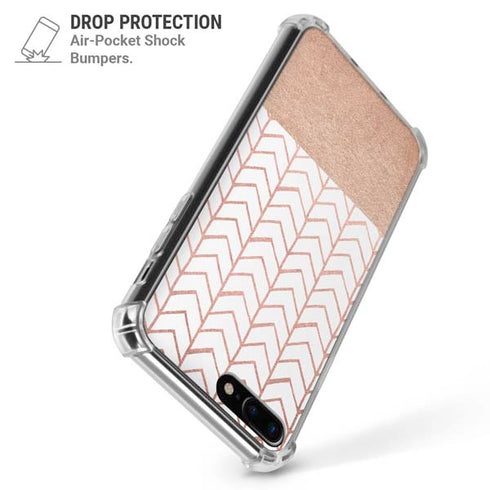 Rose Gold Herringbone iPhone 7/8 Plus Clear Case
