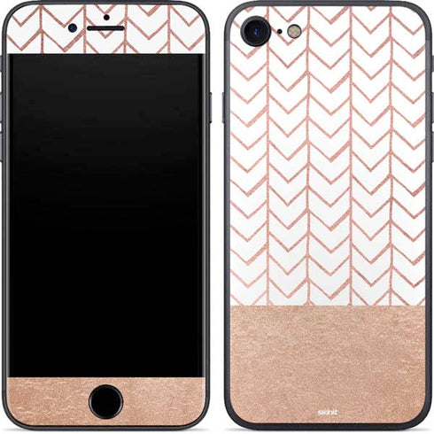 Rose Gold Herringbone iPhone 7 Skin