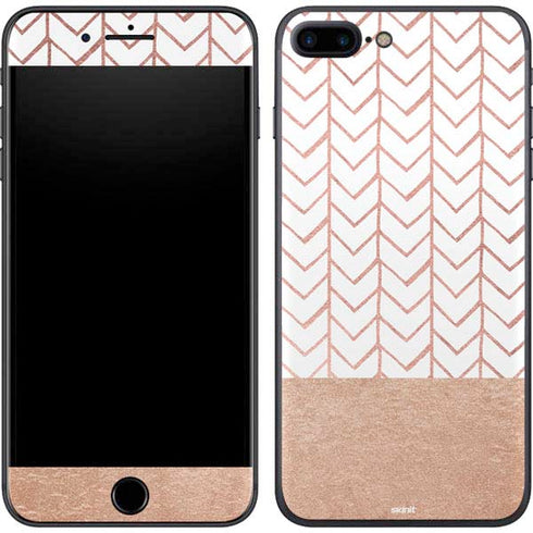 Rose Gold Herringbone iPhone 8 Plus Skin